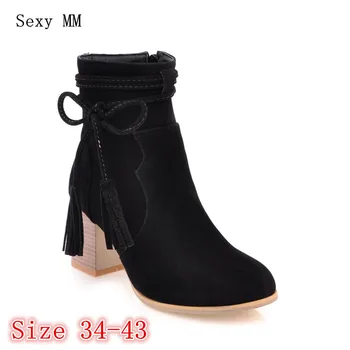 Spring Autumn Women Ankle Boots Square High Heel Woman Short Boots Ladies Shoes botas Plus Size 34 - 40 41 42 43
Spring Autumn Women Ankle Boots Square High Heel Woman Short Boots Ladies Shoes botas Plus Size 34 - 40 41 42 43