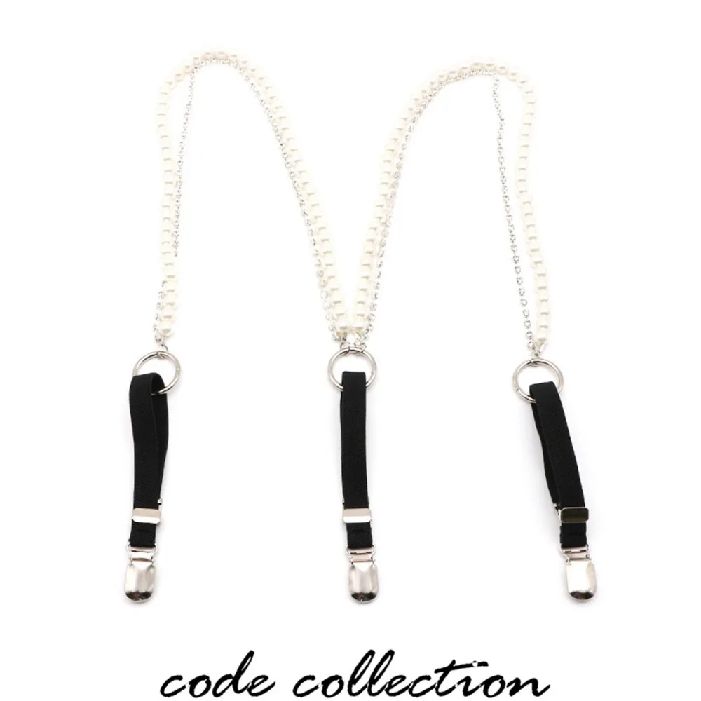 Fashion Cute Pearl Crystal Chain Elastic Suspenders 3 Clip Luxurious Shining For Women Girl Skirt Pant Jewelry Accessories
Fashion Cute Pearl Crystal Chain Elastic Suspenders 3 Clip Luxurious Shining For Women Girl Skirt Pant Jewelry Accessories