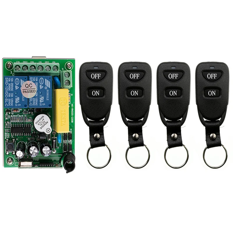 Wireless Remote Control Light Switch 10A Relay Output Radio AC 220V 2CH 2 CH Receiver Module + Belt buckle Transmitter
Wireless Remote Control Light Switch 10A Relay Output Radio AC 220V 2CH 2 CH Receiver Module + Belt buckle Transmitter