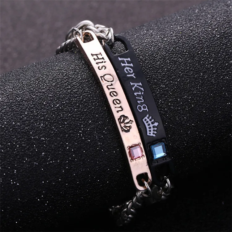 New Explosions in Europe and America Letter zircon Bracelet His Queen Her King Couple Bracelet Fashion Bracelet
New Explosions in Europe and America Letter zircon Bracelet His Queen Her King Couple Bracelet Fashion Bracelet