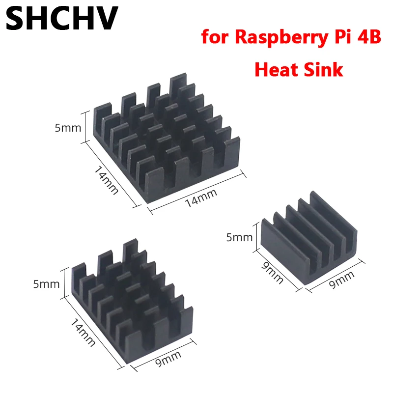 

Raspberry Pi 4 Aluminum Heat Sink 3pcs Raspberry Pi 4B Heatsink Radiator Cooling kit Cooler for Raspberry Pi 4 Model B