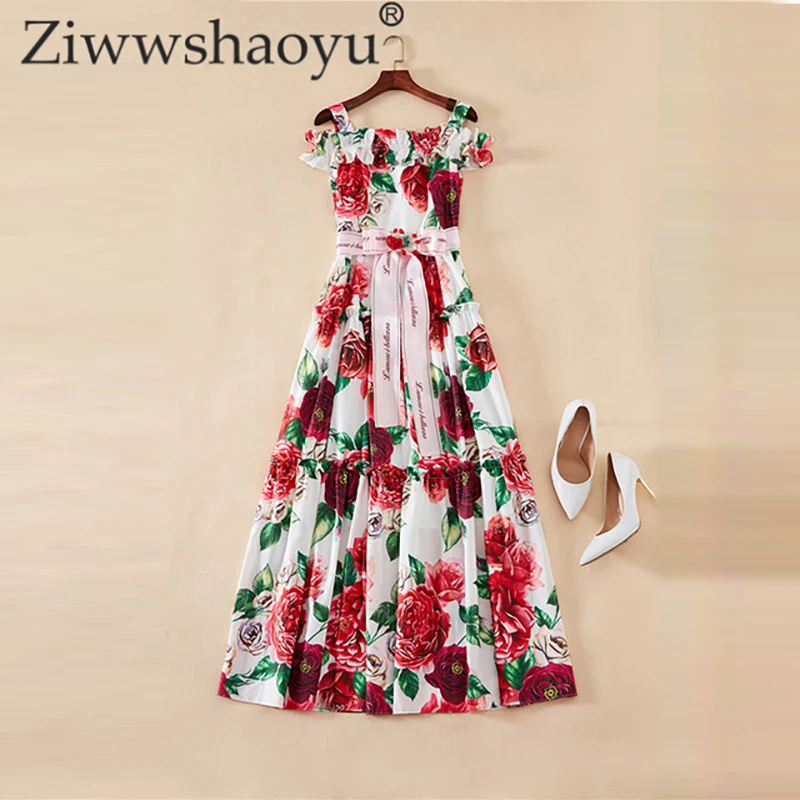 ZiwwshaoyuEurope Summer Designer Maxi Dress Women's High Quality Colourful Flower Printed With Sashes Ankle-Length Strap Dress
ZiwwshaoyuEurope Summer Designer Maxi Dress Women's High Quality Colourful Flower Printed With Sashes Ankle-Length Strap Dress