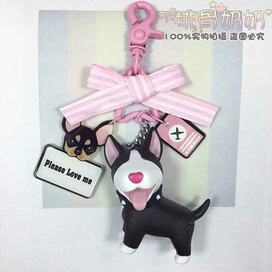 Cute Cartoon Q Version Bull Terrier Siberian Husky Doll Keychain Bow-knot Charms Key Ring for Women Bag Decoration
Cute Cartoon Q Version Bull Terrier Siberian Husky Doll Keychain Bow-knot Charms Key Ring for Women Bag Decoration
