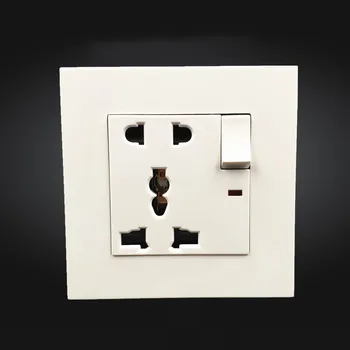 Universal 5 hole electric AC power outlet panel with switch, wall charger base socket 
Universal 5 hole electric AC power outlet panel with switch, wall charger base socket
