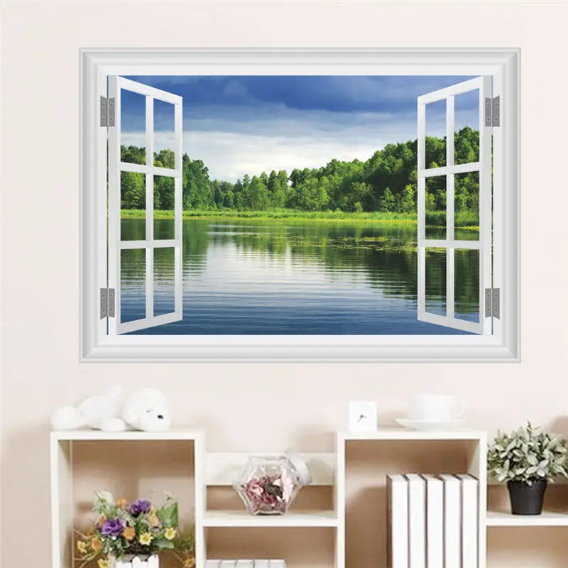 TOP False Forest Tree lake 3D Wall Sticker Window View Landscape Sitting Room Bedroom Room Poster iDecor Mural Art Decal
TOP False Forest Tree lake 3D Wall Sticker Window View Landscape Sitting Room Bedroom Room Poster iDecor Mural Art Decal