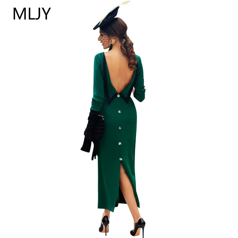 2018 Women Vintage Backless V-Neck Bodycon Slim Elegant Office Lady Long Split Dress
2018 Women Vintage Backless V-Neck Bodycon Slim Elegant Office Lady Long Split Dress