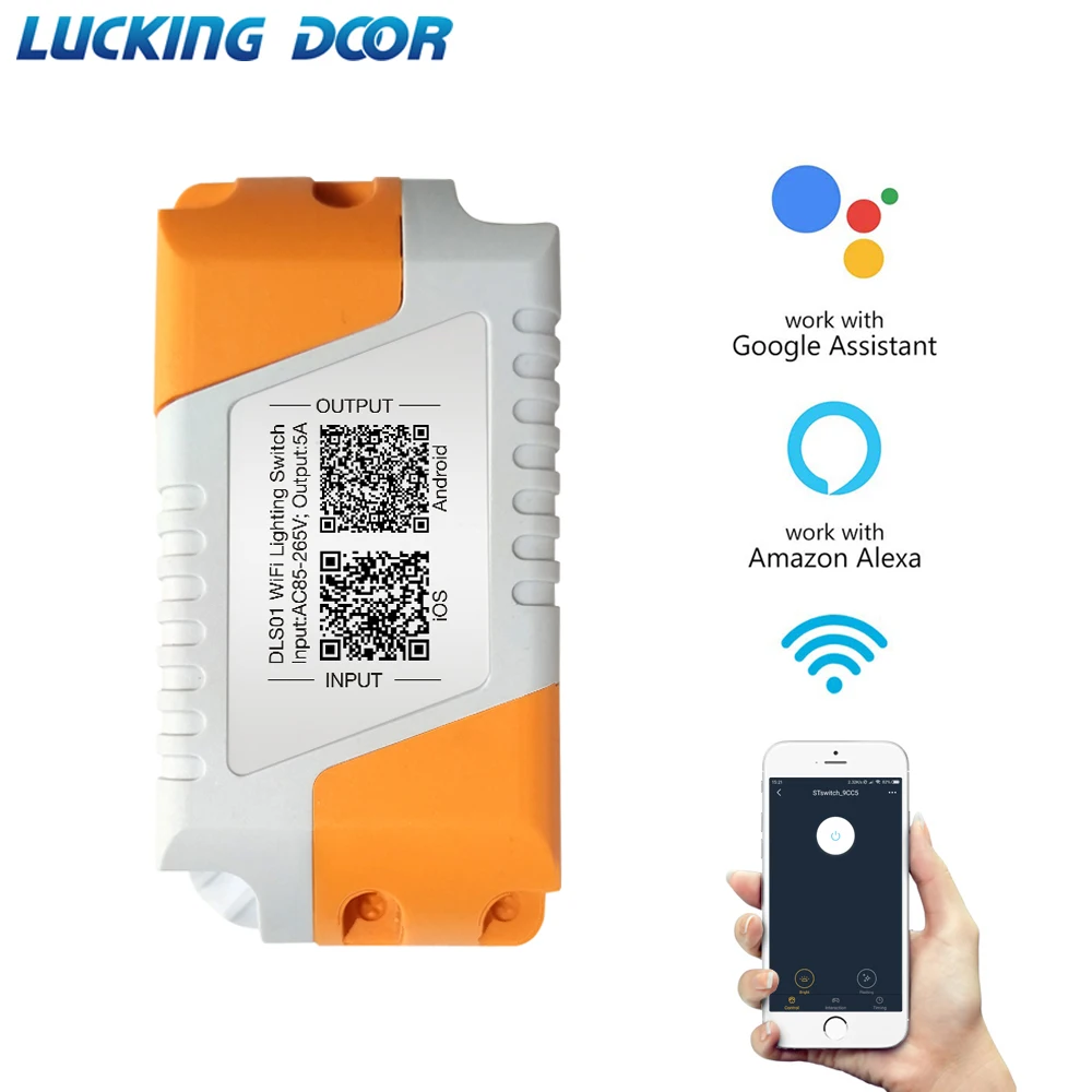 Wifi Smart Light Control Switch IOS Android APP Remote Control DC 5A AC 85-265V Compatible With Google Amazon Alexa
Wifi Smart Light Control Switch IOS Android APP Remote Control DC 5A AC 85-265V Compatible With Google Amazon Alexa