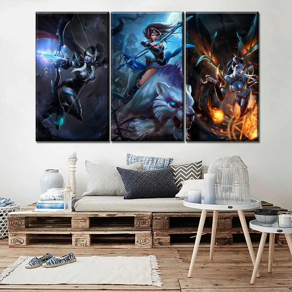 Game Poster Modern Home Decorative Wall 3 Piece Canvas Art Print Drow Ranger And Mirana And Queen Of Pain DotA 2 Painting
Game Poster Modern Home Decorative Wall 3 Piece Canvas Art Print Drow Ranger And Mirana And Queen Of Pain DotA 2 Painting
