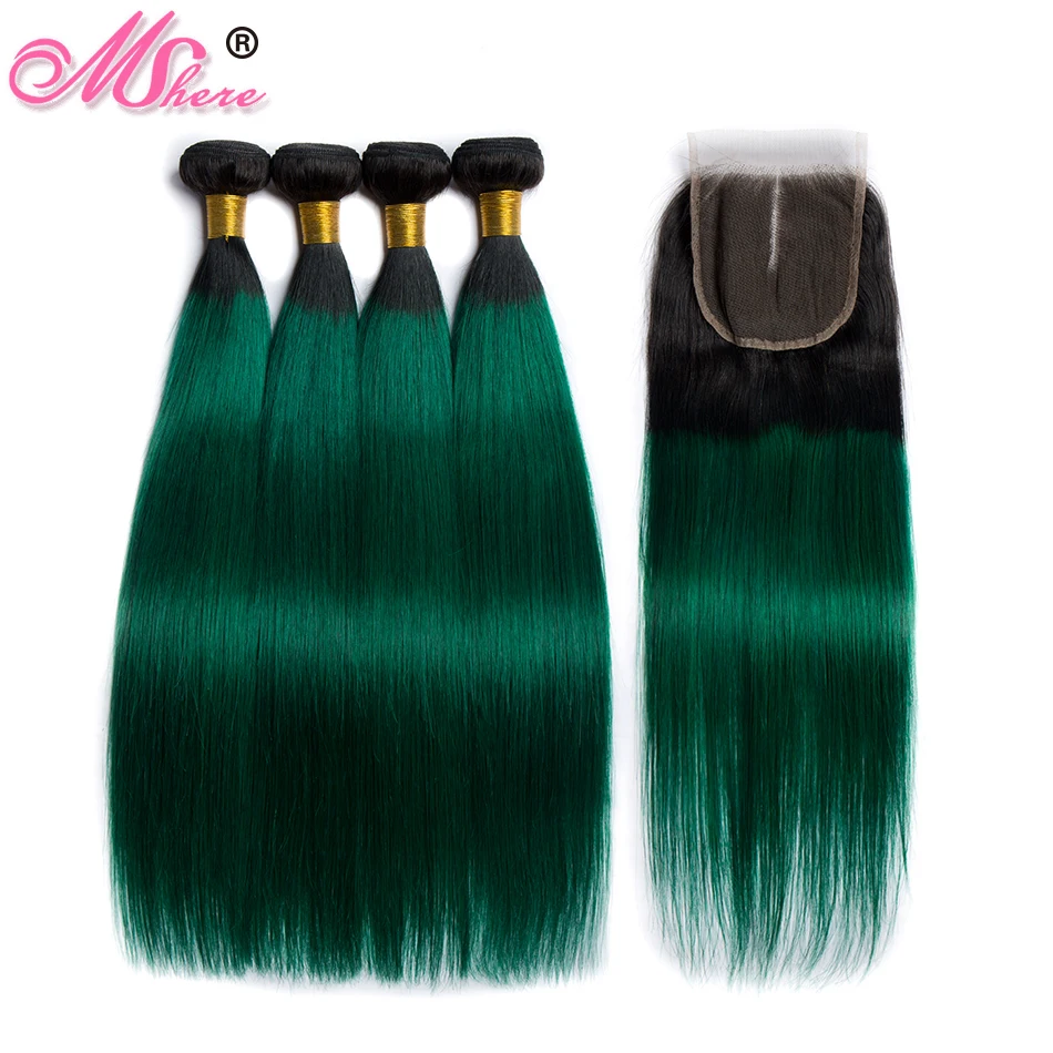 Mshere Straight Ombre Hair 3 /4 Bundles With Closure 1B/Green Peruvian Human Hair Weave Bundles With Closure Remy Hair
Mshere Straight Ombre Hair 3 /4 Bundles With Closure 1B/Green Peruvian Human Hair Weave Bundles With Closure Remy Hair