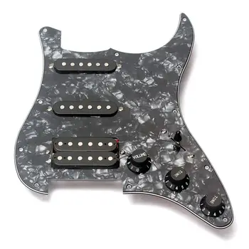 3-ply SSH Loaded Prewired Humbucker Pickguard Pickups Set for ST Electric Guitar Black Pearl
3-ply SSH Loaded Prewired Humbucker Pickguard Pickups Set for ST Electric Guitar Black Pearl