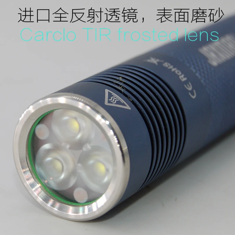 JAXMAN E2L 3LED TIR frosted LENS flashlight 18650 фонарь CREE XPG2 более плавный и прожекторный|flashlight 18650|18650