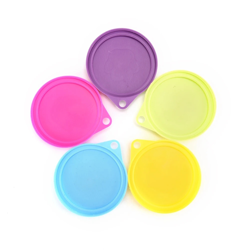 Крышка для питомца 5 цветов Оловянная пластиковая многоразовая хранения еды