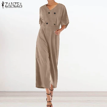2020 ZANZEA Summer Solid Jumpsuit Women Casual Short Sleeve Wide Leg Jumpsuit Elegant Work Office Long Rompers Overalls Femme
2020 ZANZEA Summer Solid Jumpsuit Women Casual Short Sleeve Wide Leg Jumpsuit Elegant Work Office Long Rompers Overalls Femme