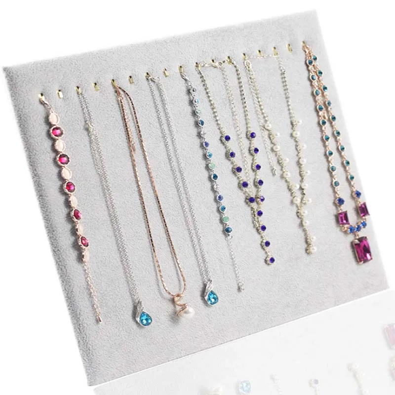 New High-Quality Velvet Memory Board Necklace Trading Rack for Pendants Women Rack Jewelry 17 Bracelet Hooks 4 Colors
New High-Quality Velvet Memory Board Necklace Trading Rack for Pendants Women Rack Jewelry 17 Bracelet Hooks 4 Colors