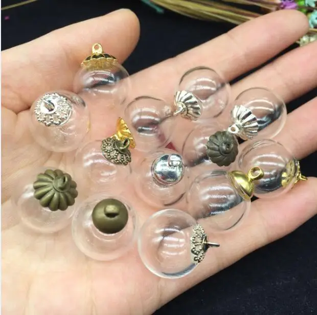 5sets 16mm Glass wishing bottle globe bubble 8mm cap set DIY Glass vial pendant necklace jewelry glass bottle dome cover charms
5sets 16mm Glass wishing bottle globe bubble 8mm cap set DIY Glass vial pendant necklace jewelry glass bottle dome cover charms