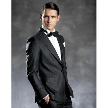 Custom Made One Button Black Groom Tuxedos Peak Lapel Groomsmen Best Man Wedding Prom Dinner Suits ( jacket+Pants+tie)
Custom Made One Button Black Groom Tuxedos Peak Lapel Groomsmen Best Man Wedding Prom Dinner Suits ( jacket+Pants+tie)