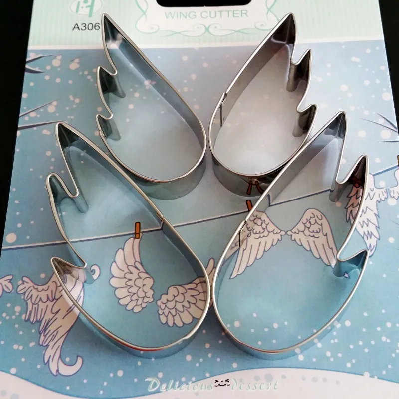 4pcs/set Stainless Steel Cake Cookie Cutter Baking Mold Angel Wings Biscuit Fondant Modeling Shape Decorational Tool E170
4pcs/set Stainless Steel Cake Cookie Cutter Baking Mold Angel Wings Biscuit Fondant Modeling Shape Decorational Tool E170