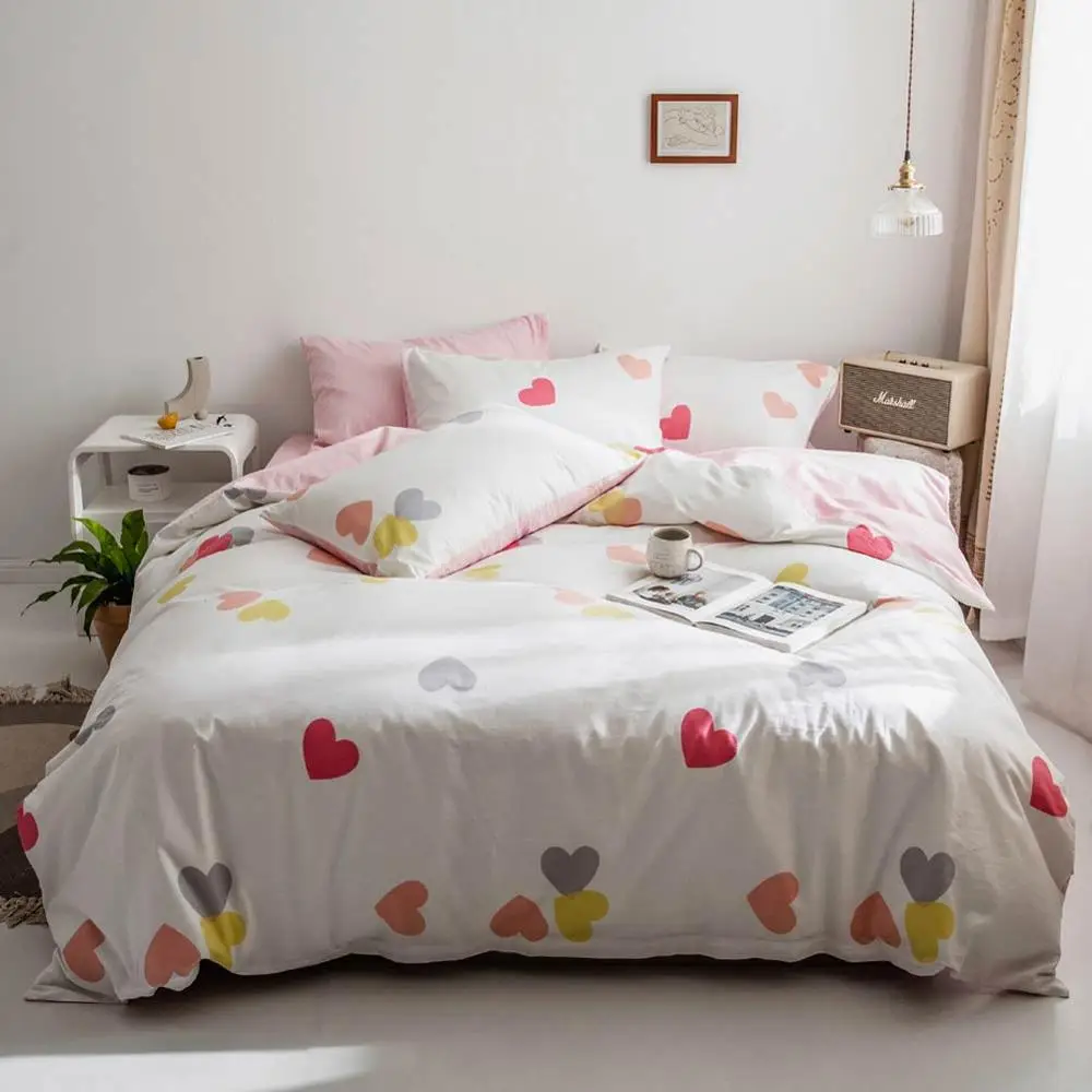 2019 Brief Colorful Hearts Print Bed Cover Duvet Cover Set Cotton Bedding Set Bedlinens Twin Queen King Flat Sheet Fitted Sheet
2019 Brief Colorful Hearts Print Bed Cover Duvet Cover Set Cotton Bedding Set Bedlinens Twin Queen King Flat Sheet Fitted Sheet