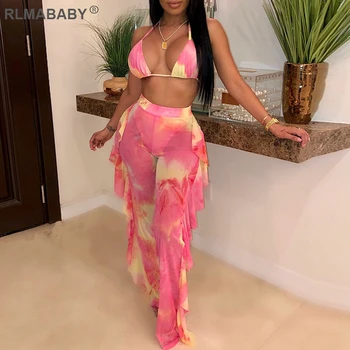 RLMABABY 2 Piece Set Women Crop Top Pants Set V Neck Backless Bandage Two Piece Set Summer High Waist Wide Leg Ruffles Beach Set
RLMABABY 2 Piece Set Women Crop Top Pants Set V Neck Backless Bandage Two Piece Set Summer High Waist Wide Leg Ruffles Beach Set