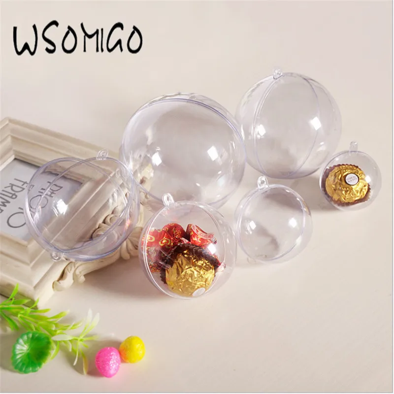 WSOMIGO 6pcs 4/6cm Food grade transparent ball candy box for Wedding gift for guest baby shower decoration candy gift packing-S
WSOMIGO 6pcs 4/6cm Food grade transparent ball candy box for Wedding gift for guest baby shower decoration candy gift packing-S