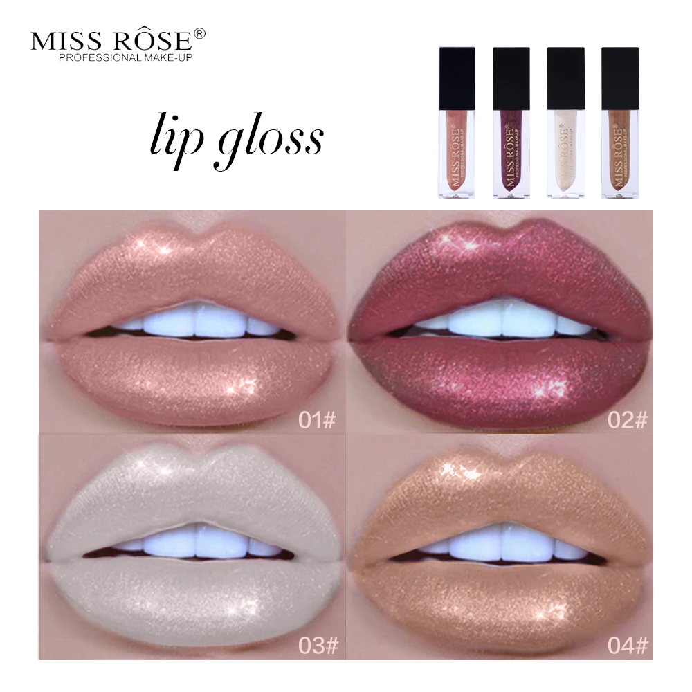 

Miss Rose Brand Diamond Lipgloss Liquid Lipstick Glitter Lip Gloss Flash Color Lip Stain Long Lasting Waterproof Cosmetics