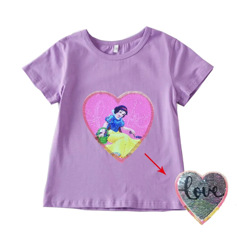 2-10T 100% cotton hot snow white princess change color magic sequin t shirt for girls and boys white pink red t shirt
2-10T 100% cotton hot snow white princess change color magic sequin t shirt for girls and boys white pink red t shirt