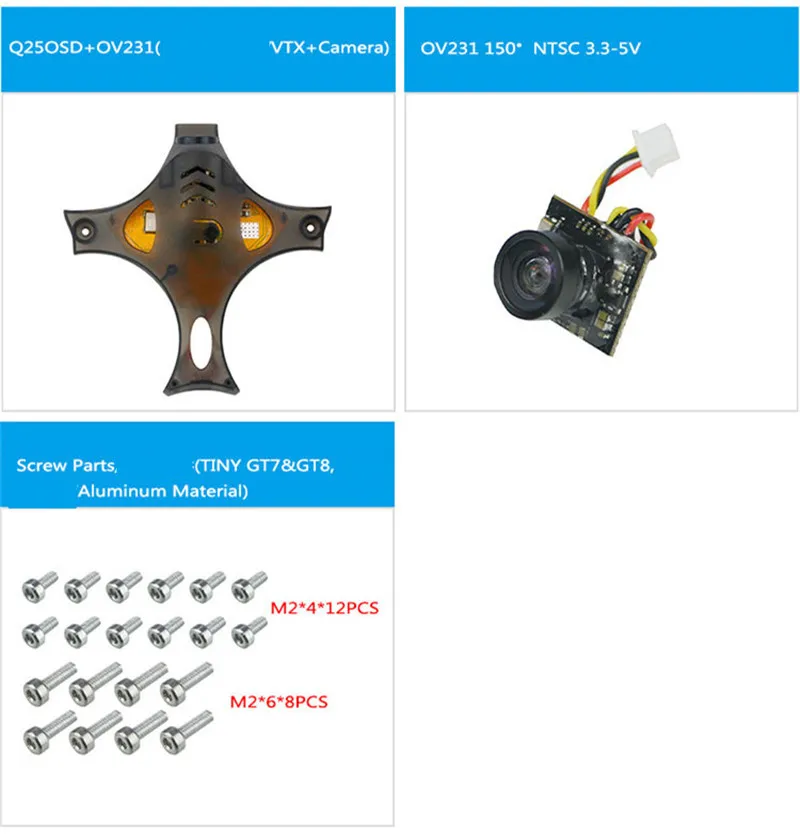 KingKong Tiny GT7 GT8 FPV Drone Kits Set Camera XT0803 XT0804 Brushless Motor 10A Fly Tower 1535 Propeller (4)
