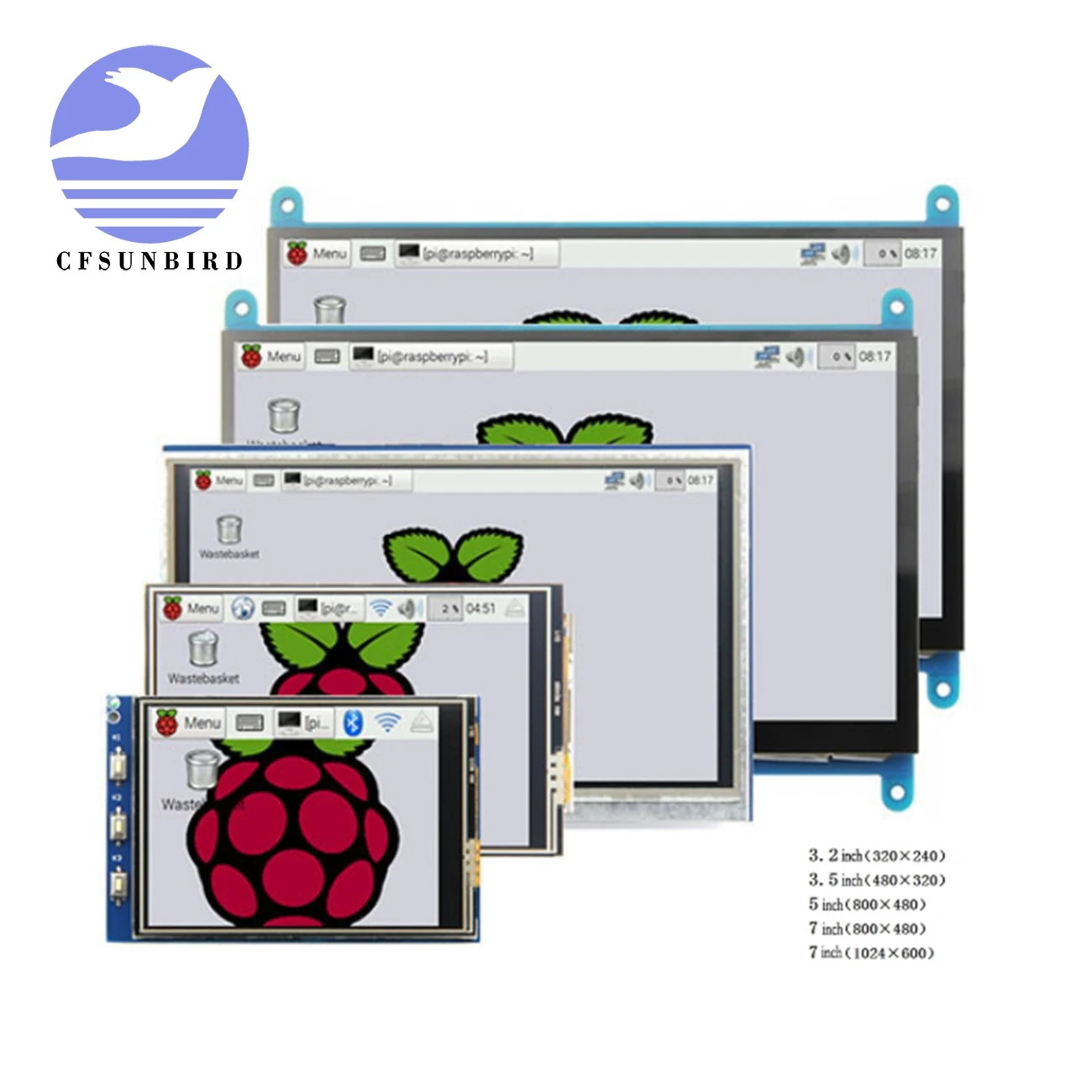 Raspberry pi 3.2/3.5/5/7 inch touch LCD display module Support Raspberry Pi 2/3 B+
Raspberry pi 3.2/3.5/5/7 inch touch LCD display module Support Raspberry Pi 2/3 B+