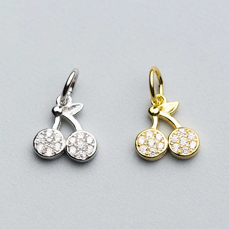 925 Sterling Silver Cherry Zircon Charms Gold Silver Color Women Decoration Pendants Findings Fit Earrings Bracelets DIY Jewelry
925 Sterling Silver Cherry Zircon Charms Gold Silver Color Women Decoration Pendants Findings Fit Earrings Bracelets DIY Jewelry