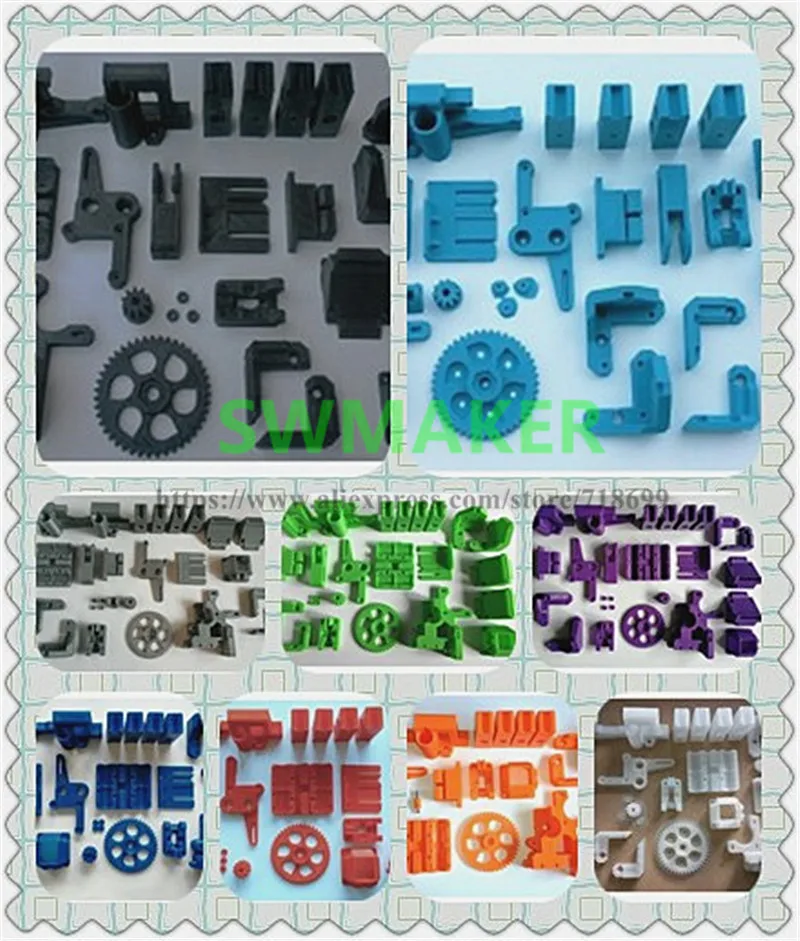 SWMAKER Prusa i3 Rework FDM Reprap Prusa I3 rework plastic printed parts kit/set M5/M8 lead rod version Black White Golden
SWMAKER Prusa i3 Rework FDM Reprap Prusa I3 rework plastic printed parts kit/set M5/M8 lead rod version Black White Golden