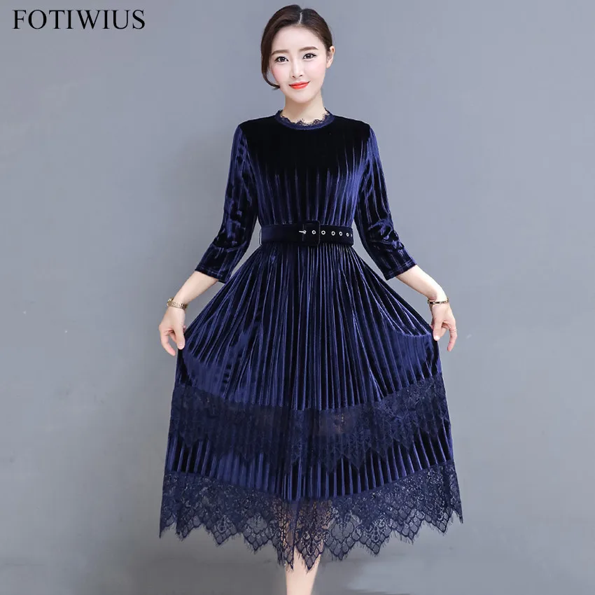 3XL Plus Size Women Autumn Winter Dress Vintage Blue Black Velvet Dress Ladies Elegant Lace Hem Party Dresses Robe Femme Ete
3XL Plus Size Women Autumn Winter Dress Vintage Blue Black Velvet Dress Ladies Elegant Lace Hem Party Dresses Robe Femme Ete