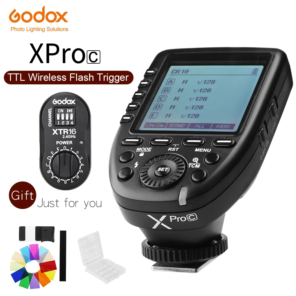 Godox XPro-C Flash Trigger Transmitter with E-TTL II 2.4G Wireless X System HSS LCD Screen + XTR-16 Receiver for Canon DSLR
Godox XPro-C Flash Trigger Transmitter with E-TTL II 2.4G Wireless X System HSS LCD Screen + XTR-16 Receiver for Canon DSLR