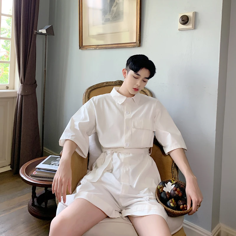 Men Jumpsuits Overalls Summer Short Sleeve Loose Casual Shirt Style Short Trouser Male Women Streetwear Hip Hop Harem Pants
Men Jumpsuits Overalls Summer Short Sleeve Loose Casual Shirt Style Short Trouser Male Women Streetwear Hip Hop Harem Pants