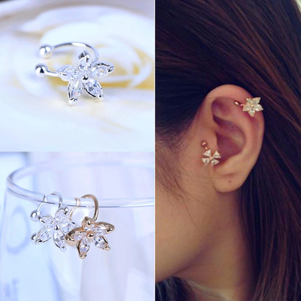 FAMSHIN 2016 New Hot 1PCS Women's Fashion Cz Crystal Flower U Shape Ear Cuff Clip-on No Piercing Earring
FAMSHIN 2016 New Hot 1PCS Women's Fashion Cz Crystal Flower U Shape Ear Cuff Clip-on No Piercing Earring