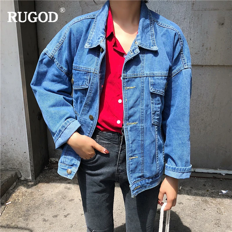 RUGOD New Women Denim Jacket Coat Long Sleeve Loose Jean Jacket Solid Casual Women Tops Autumn Winter Clothes For Female
RUGOD New Women Denim Jacket Coat Long Sleeve Loose Jean Jacket Solid Casual Women Tops Autumn Winter Clothes For Female