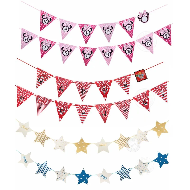 Party Pennant Bunting Flag Hanging Baby Shower Birthday Party decor Happy Birthday Paper Mickey Minnie Head Banner supplies
Party Pennant Bunting Flag Hanging Baby Shower Birthday Party decor Happy Birthday Paper Mickey Minnie Head Banner supplies
