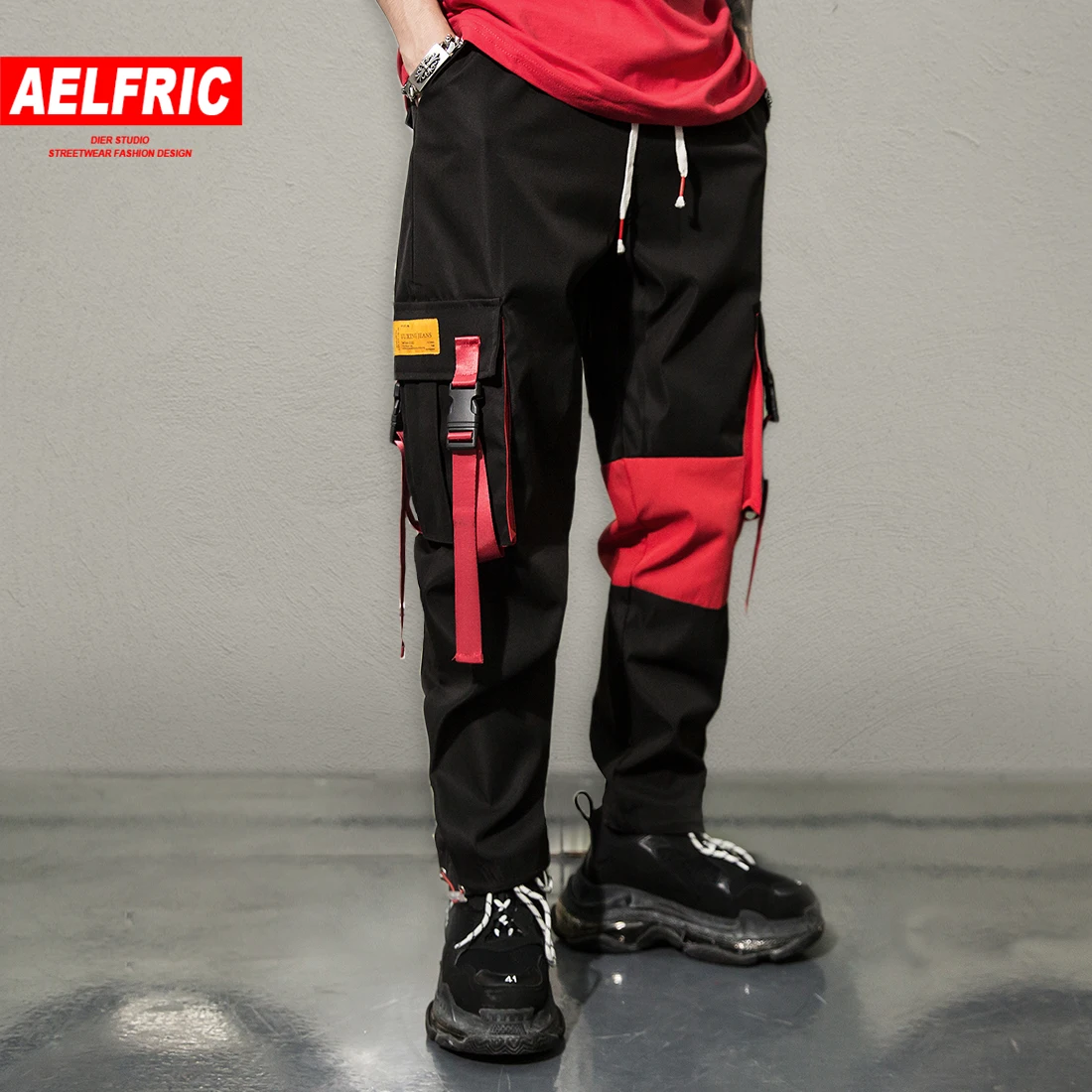 AELFRIC Hip Hop Buckle Straps Cargo Pants Men Harajuku Fashion Streetwear Casual Elastic Waist Sweatpants Harem Joggers Trousers
AELFRIC Hip Hop Buckle Straps Cargo Pants Men Harajuku Fashion Streetwear Casual Elastic Waist Sweatpants Harem Joggers Trousers
