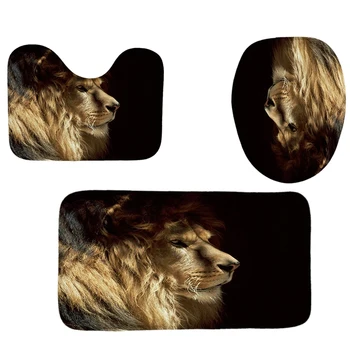 4Pcs Home Bathroom Decor Set Bathroom Lion Pattern Toilet Seat Cover Bath Mat Set+ Waterproof Shower Curtain
4Pcs Home Bathroom Decor Set Bathroom Lion Pattern Toilet Seat Cover Bath Mat Set+ Waterproof Shower Curtain