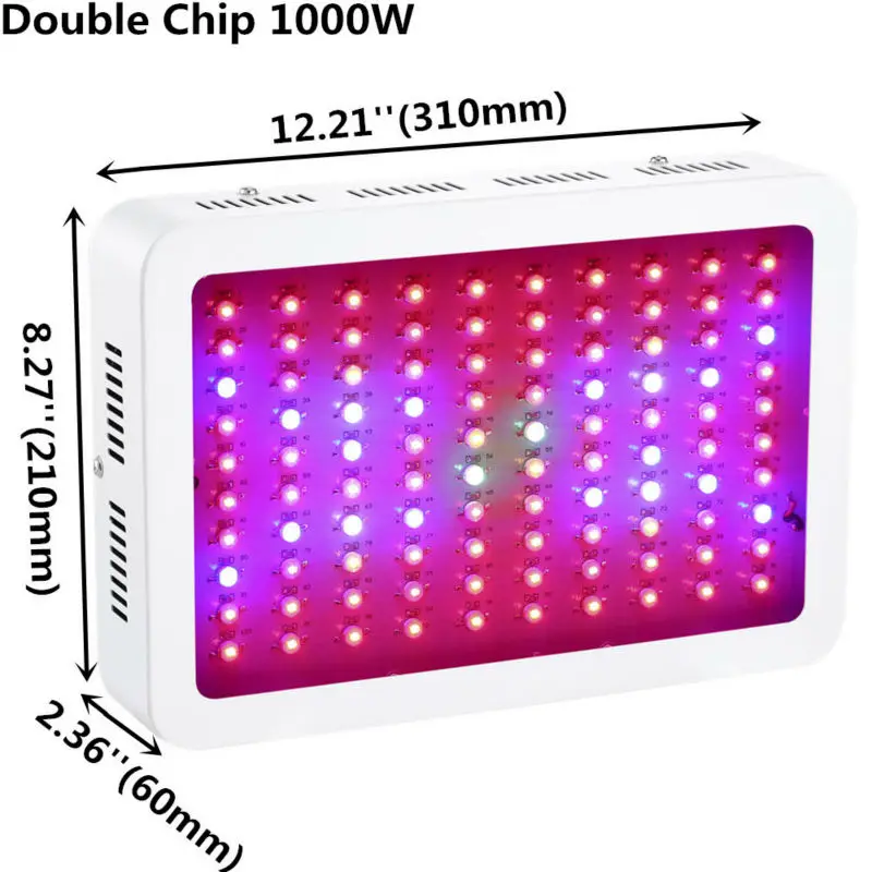 Full Spectrum LED Grow Lights 1000W High Power Double Chip 10W for Medical Plants Veg and Flowering Friuting
Full Spectrum LED Grow Lights 1000W High Power Double Chip 10W for Medical Plants Veg and Flowering Friuting