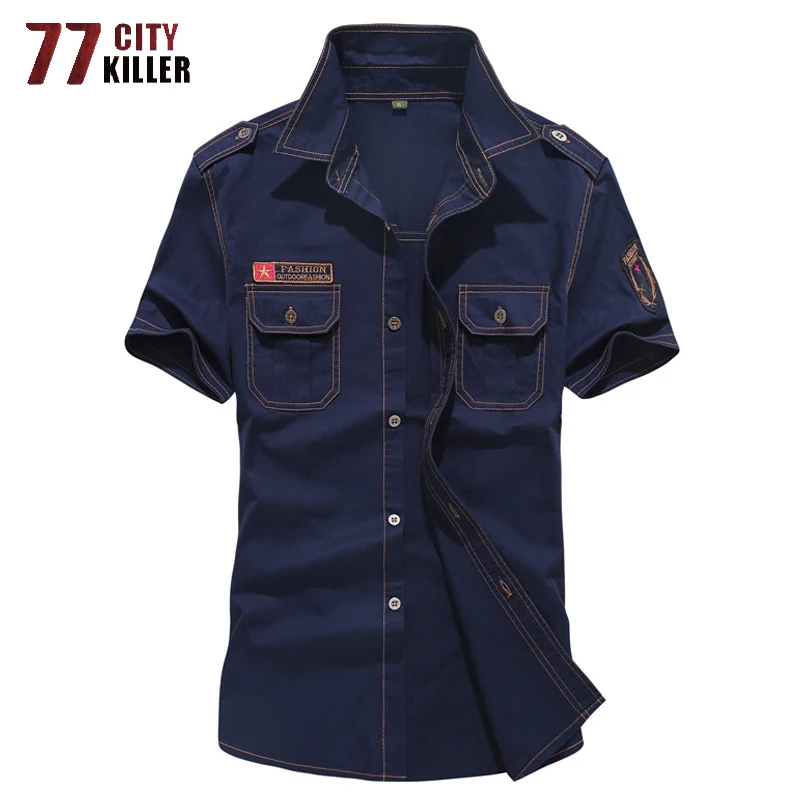 Plus Size Short Sleeve Summer Shirts Men High Quality Cotton Armband Military Mens Shirts Male Multi-pocket chemise homme M-6XL
Plus Size Short Sleeve Summer Shirts Men High Quality Cotton Armband Military Mens Shirts Male Multi-pocket chemise homme M-6XL