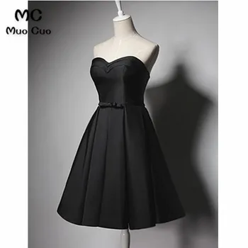 Elegant 2018 Black Evening Dresses Short Satin Sweetheart Lace Back A-Line Formal Evening Party Dress for Women
Elegant 2018 Black Evening Dresses Short Satin Sweetheart Lace Back A-Line Formal Evening Party Dress for Women