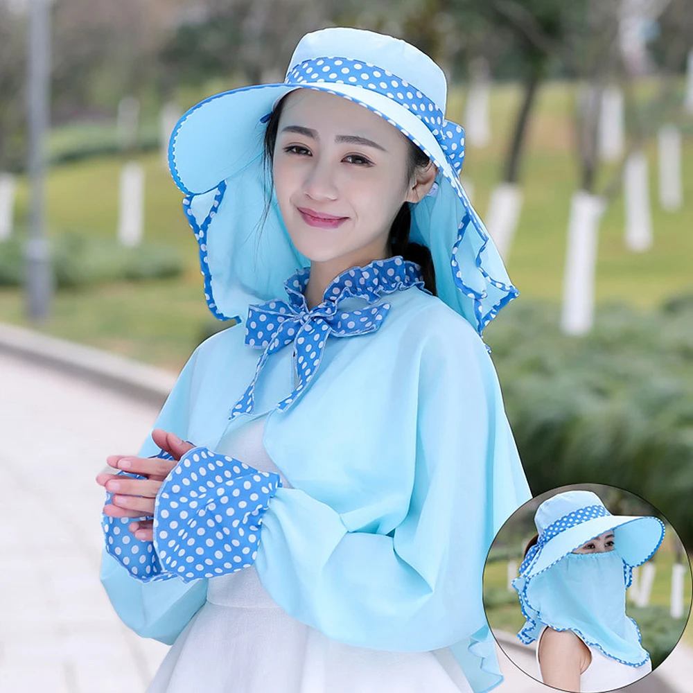 Spring Summer Women's Foldable Hats Dot Anti UV Sunhat Adjustable Cover Face Neck Shawl Polyester Women Casual Stylish Sunhats
Spring Summer Women's Foldable Hats Dot Anti UV Sunhat Adjustable Cover Face Neck Shawl Polyester Women Casual Stylish Sunhats