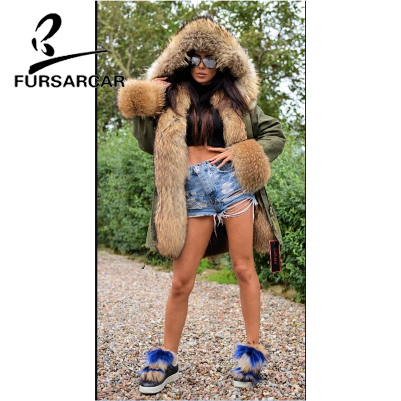 FURSARCAR Hot New Fashion Women Real Fur Coat With Raccoon Fur Collar And Cuff Winter High Quality Thick Warm Fur Parka
FURSARCAR Hot New Fashion Women Real Fur Coat With Raccoon Fur Collar And Cuff Winter High Quality Thick Warm Fur Parka