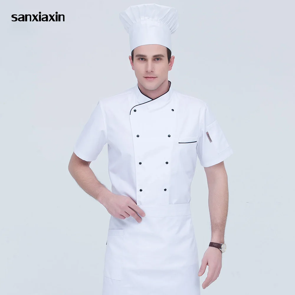 M-4XL High quality chef uniform Double-breasted hotel catering Kitchen restaurant uniform waitress shirt white chef jacket woman
M-4XL High quality chef uniform Double-breasted hotel catering Kitchen restaurant uniform waitress shirt white chef jacket woman