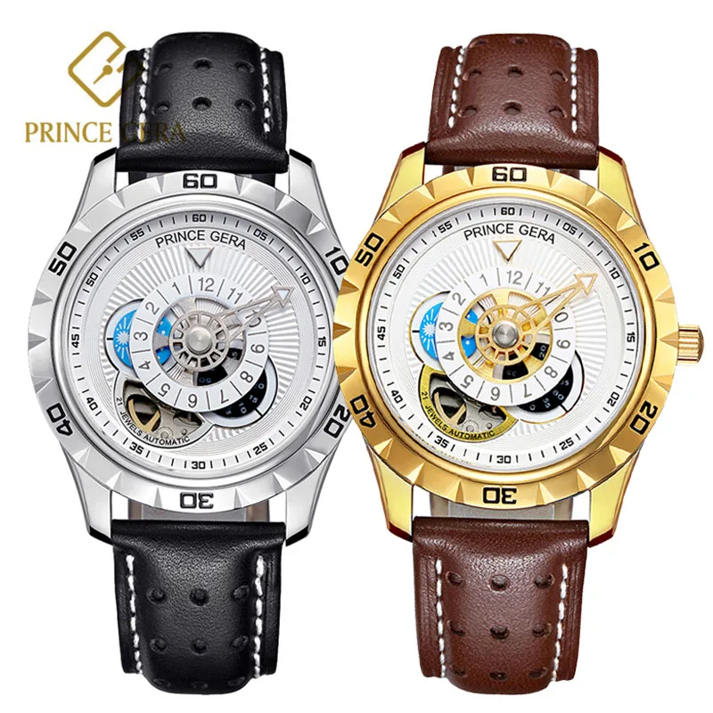 PRINCE GERA Top Luxury Skeleton Watches for Men Rolexy Automatic Mechanical Waterproof Watch Tourbillon Wristwatch
PRINCE GERA Top Luxury Skeleton Watches for Men Rolexy Automatic Mechanical Waterproof Watch Tourbillon Wristwatch
