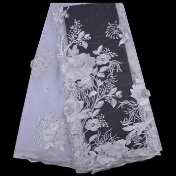 Pure White 3D Flowers Applique African Lace Fabric with Beads High Quality French Tulle Lace Fabric For Wedding Dress S1279
Pure White 3D Flowers Applique African Lace Fabric with Beads High Quality French Tulle Lace Fabric For Wedding Dress S1279