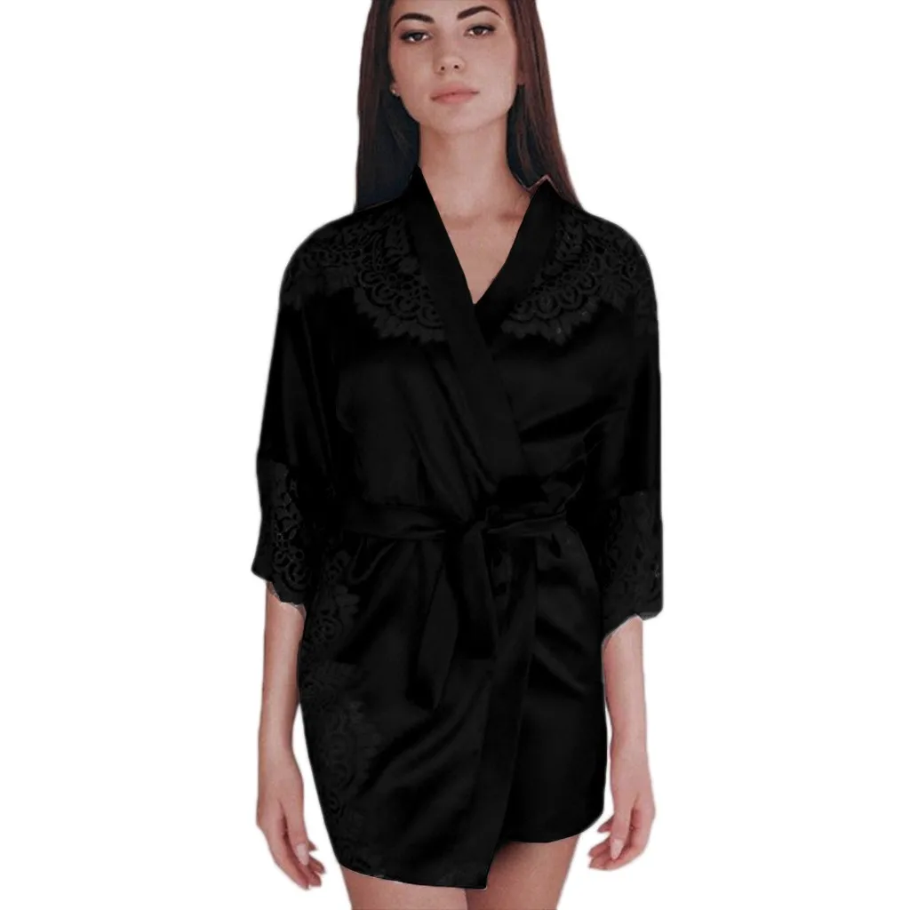 Women Sexy Silk Kimono Dressing Gown Bath Robe Lace Splice Lingerie Nightdress Pyjama Femme Plus Size Women Bride Robe
Women Sexy Silk Kimono Dressing Gown Bath Robe Lace Splice Lingerie Nightdress Pyjama Femme Plus Size Women Bride Robe
