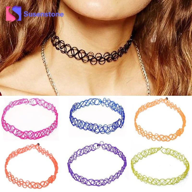 2018 New Women Girls Necklace Pendant Necklace Stretch Gothic Henna Choker Hippy jewelry Elastic 80s 90s Drop shipping
2018 New Women Girls Necklace Pendant Necklace Stretch Gothic Henna Choker Hippy jewelry Elastic 80s 90s Drop shipping