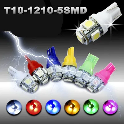 10x T10 194 168 1210 5SMD 5 LED T10 Bulb light 5 color Bulbs Dash Interior Turn Side Park Wedge Lights Bulbs Turn Lamps on car
10x T10 194 168 1210 5SMD 5 LED T10 Bulb light 5 color Bulbs Dash Interior Turn Side Park Wedge Lights Bulbs Turn Lamps on car