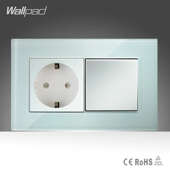 16A EU Socket and 1 Gang 1 Way Wallpad 146*86mm White Crystal Glass Push Button Switch and European Socket Free Shipping
16A EU Socket and 1 Gang 1 Way Wallpad 146*86mm White Crystal Glass Push Button Switch and European Socket Free Shipping